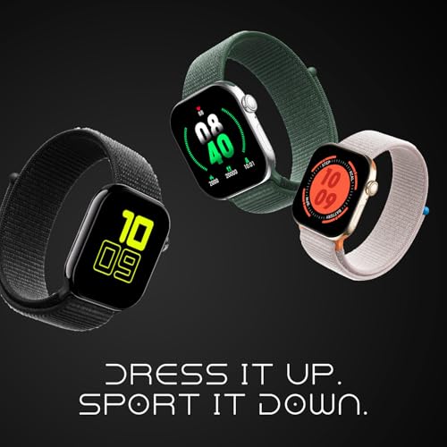 Fire-Boltt Ring X Smartwatch 2.01” Display with Always On Display, Bluetooth Calling, Wireless Charging, AI Voice Assistant, 100+ Sports Modes, Health Suite, 500+ Watchfaces (Black S)