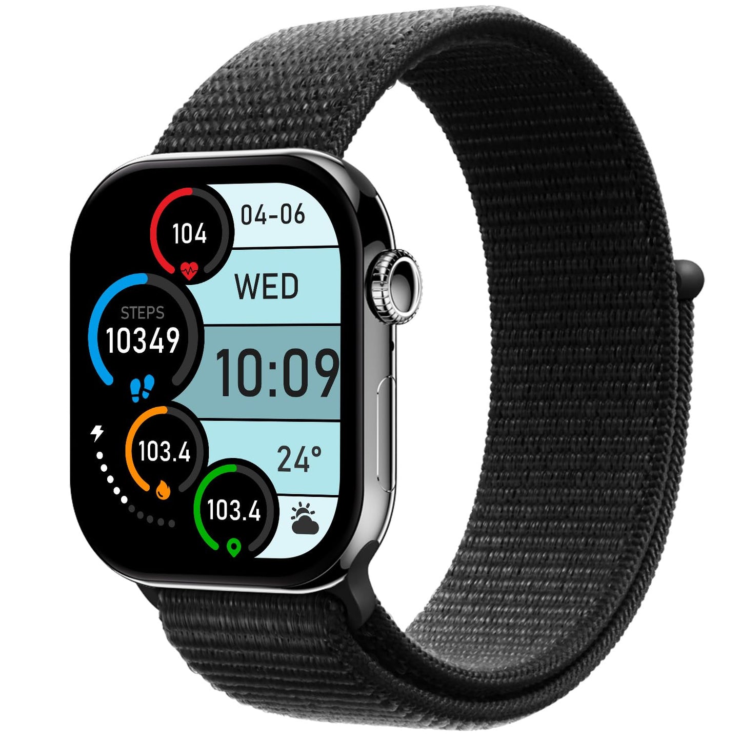 Fire-Boltt Ring X Smartwatch 2.01” Display with Always On Display, Bluetooth Calling, Wireless Charging, AI Voice Assistant, 100+ Sports Modes, Health Suite, 500+ Watchfaces (Black S)
