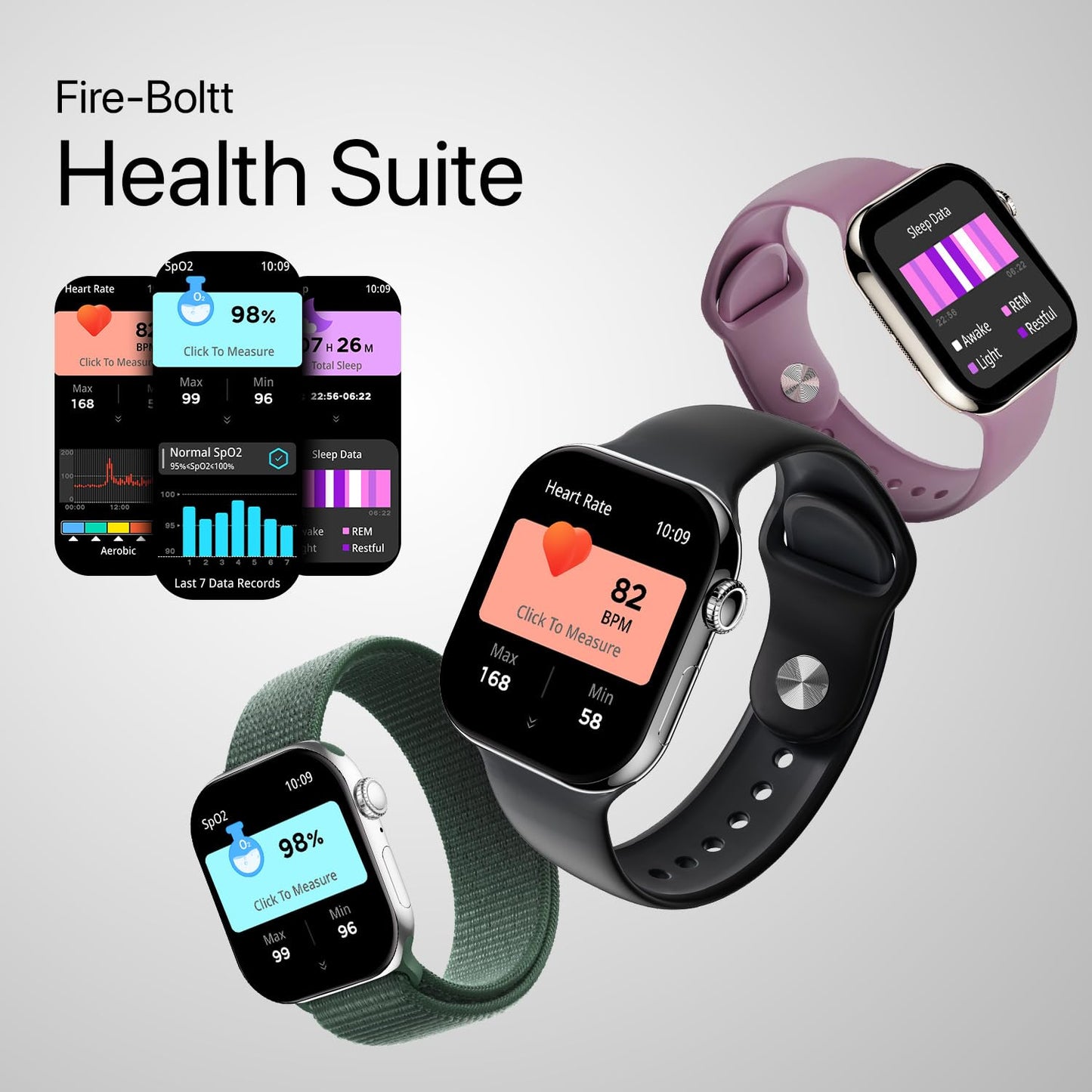 Fire-Boltt Ring X Smartwatch 2.01” Display with Always On Display, Bluetooth Calling, Wireless Charging, AI Voice Assistant, 100+ Sports Modes, Health Suite, 500+ Watchfaces (Black S)