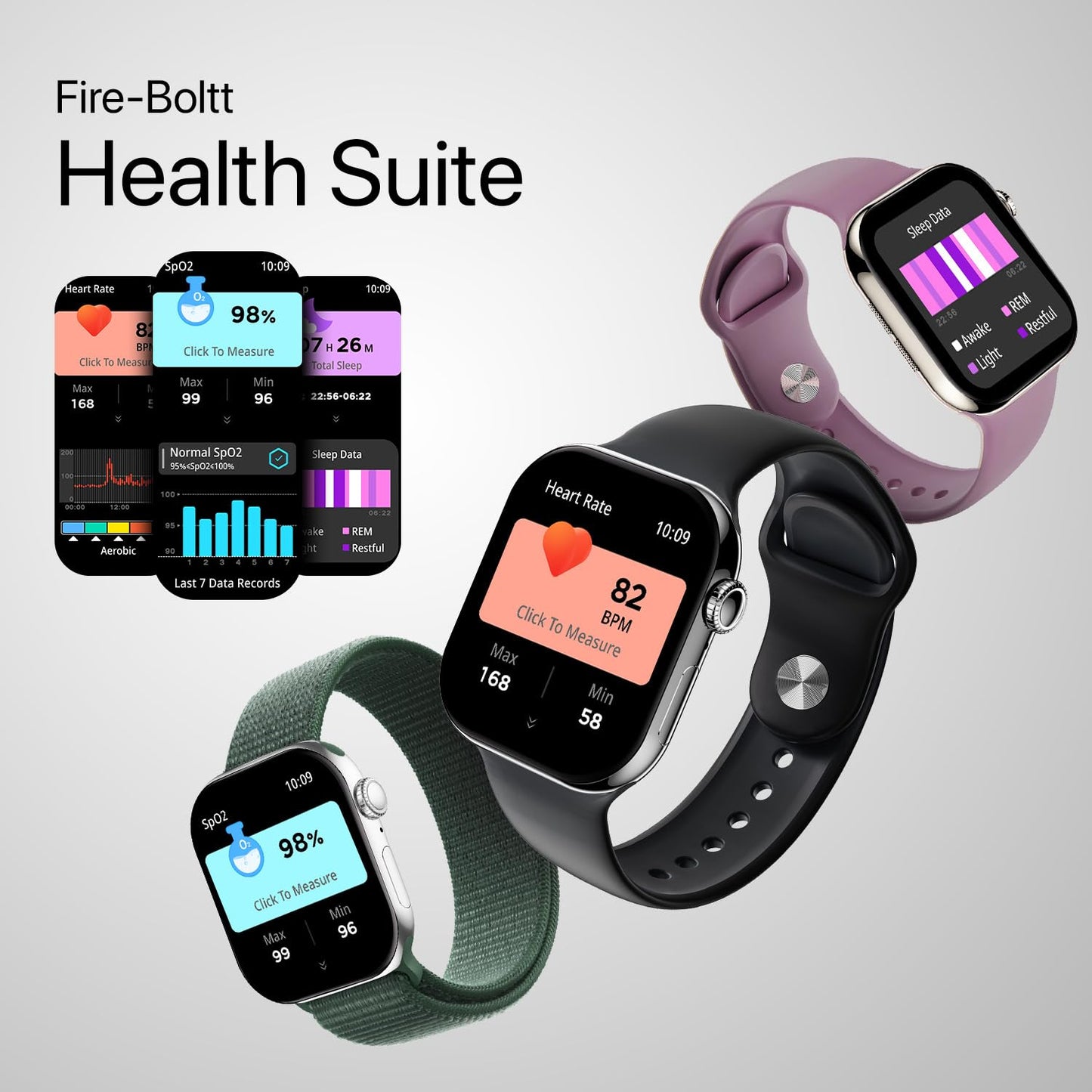 Fire-Boltt Ring X Smartwatch 2.01” Display with Always On Display, Bluetooth Calling, Wireless Charging, AI Voice Assistant, 100+ Sports Modes, Health Suite, 500+ Watchfaces (Black S)