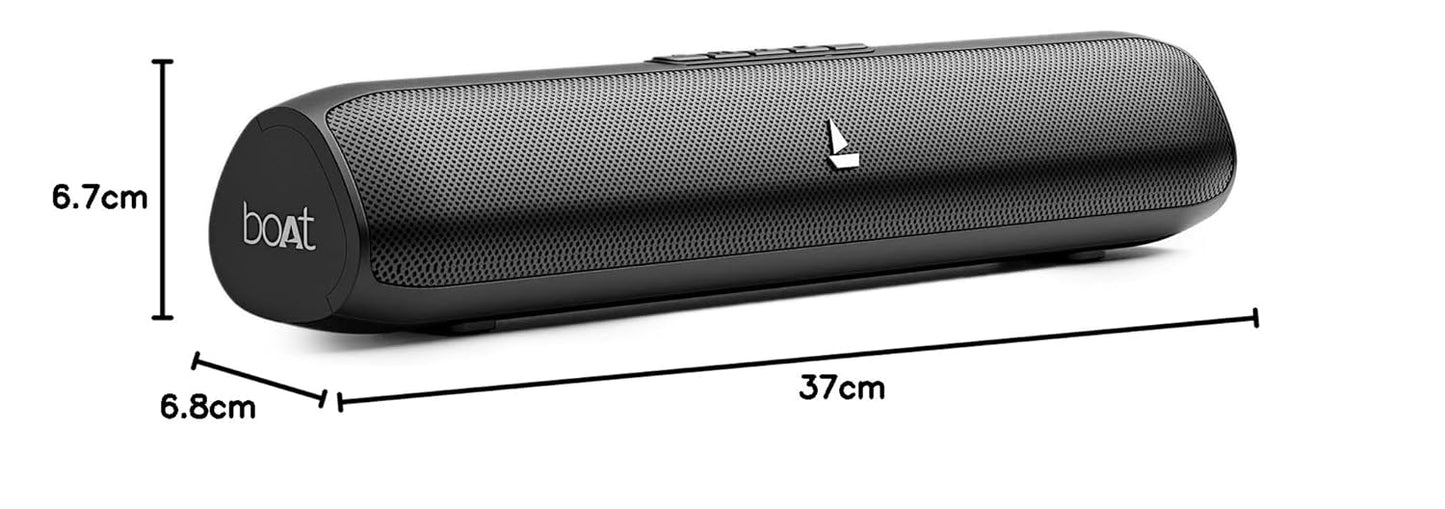 Boat Aavante Bar Groove Bluetooth 2.0 Channel Soundbar with 16 W RMS Output, Multiple Connectivity Modes, Up to 6 hrs Playtime, Bluetooth v5.0 & USB Type-C Port(Premium Black)