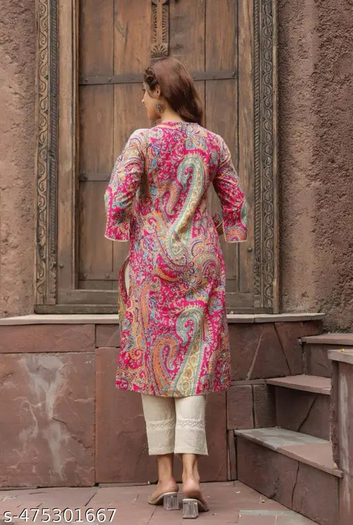 PINK LACE DESIGNER KURTA