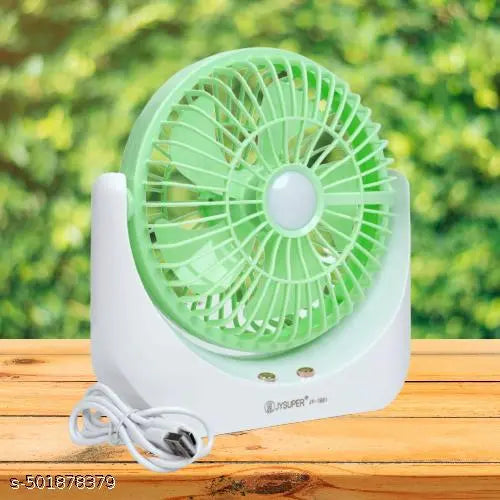 Powerful Rechargeable Table Fan with LED Light, Table Fan for Home, Table Fans, Table Fan for Office Desk, Table Fan High Speed, Table Fan For Kitchen (1880) - Multicolor, Pack of 1 Fan