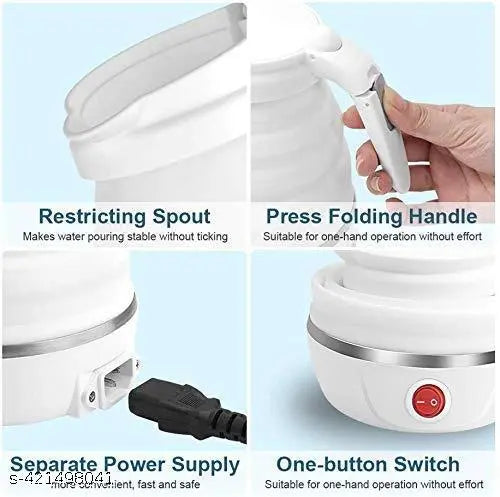 Electric Kettle, Hot Water Kettle, (600-Watt) Portable kettle for Travel, Foldable Kettle for Hot water/Tea kettle For instant Tea & Coffee Maker | kettle for office desk (color may vary)