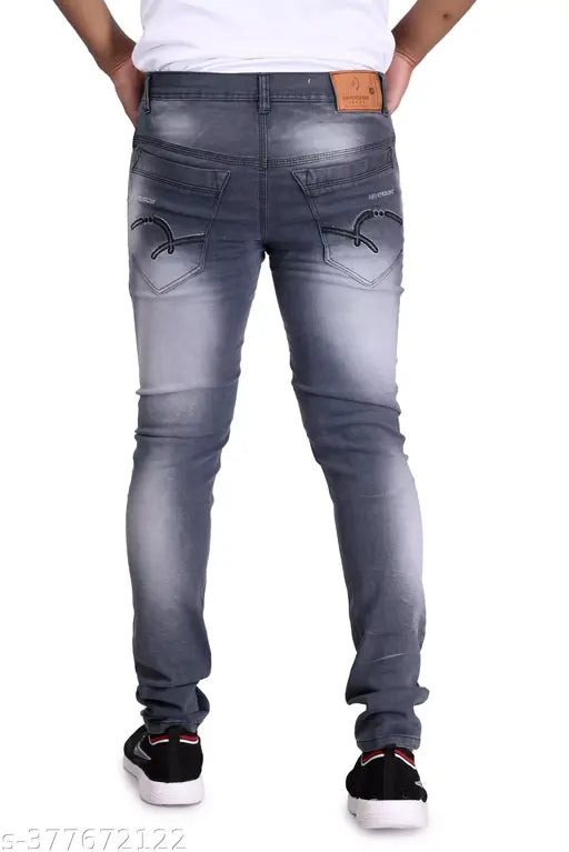 Men Denim Stylish Casual /Jeans Pant (Grey)