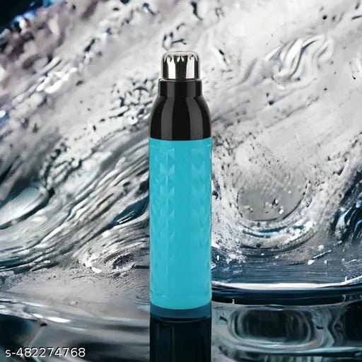 THE PLASTIC HAVEN Cool & Cool Plastic,Diamond Shape Water Bottle Cool King Water Storage Water Bottle Unbreakable Insulated Water Bottle Hot and Cold Beverage (Blue)