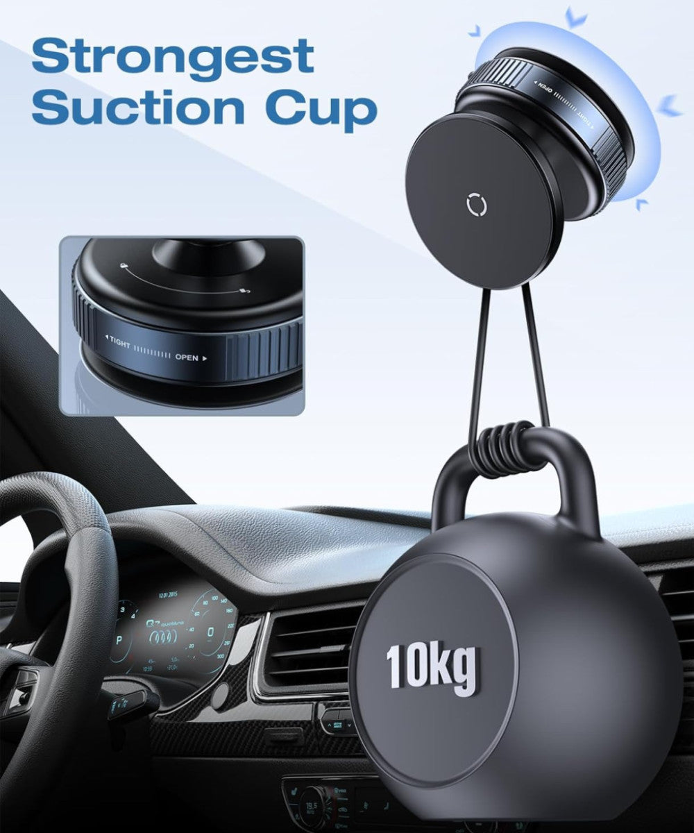 360° Vaccum Magnetic Phones Holder, Magnetic Car Phone Mount, Hands-Free Suction Cup Phones Holder for Car/Gym/Mirror/Shower, Car Mount Compatible with All Mobile (Non-Extended)