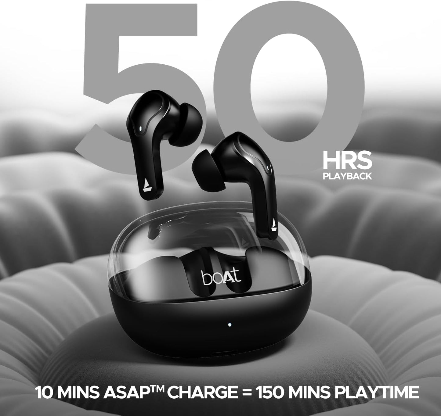 Airdopes 311 Pro Truly Wireless in Ear Earbuds, Up to 50 Hrs Playtime, Dual Mics, Low-Latency Mode, ASAP Charging, IPX4, IWP Tech, BT v5.3 (Active Black)