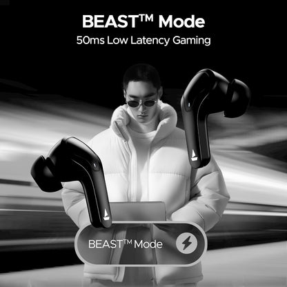Airdopes 311 Pro Truly Wireless in Ear Earbuds, Up to 50 Hrs Playtime, Dual Mics, Low-Latency Mode, ASAP Charging, IPX4, IWP Tech, BT v5.3 (Active Black)