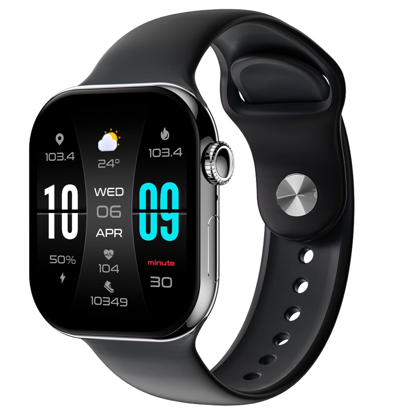 Fire-Boltt Ring X Smartwatch 2.01” Display with Always On Display, Bluetooth Calling, Wireless Charging, AI Voice Assistant, 100+ Sports Modes, Health Suite, 500+ Watchfaces (Black S)