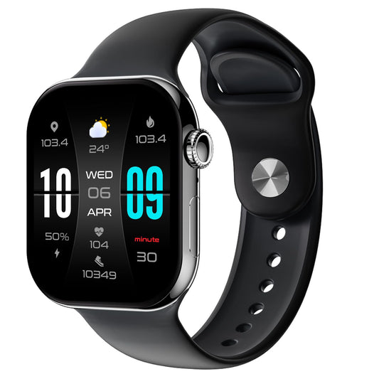 Fire-Boltt Ring X Smartwatch 2.01” Display with Always On Display, Bluetooth Calling, Wireless Charging, AI Voice Assistant, 100+ Sports Modes, Health Suite, 500+ Watchfaces (Black S)