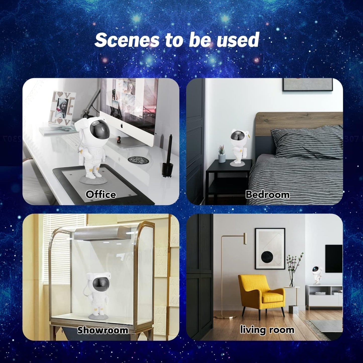 Night Lamp, Astronaut Galaxy Projector Night Light, with Remote Control Timer 360° Adjustable Kids Astronaut Led Lamp for Baby Adults Bedroom, Gaming Room, Home Party