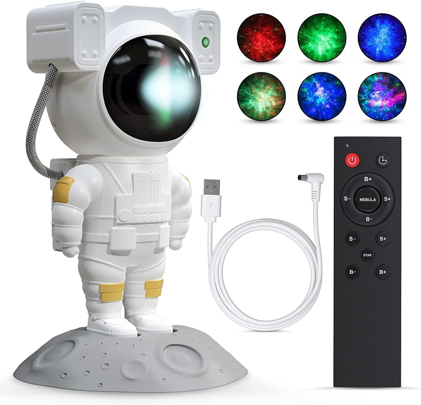 Night Lamp, Astronaut Galaxy Projector Night Light, with Remote Control Timer 360° Adjustable Kids Astronaut Led Lamp for Baby Adults Bedroom, Gaming Room, Home Party