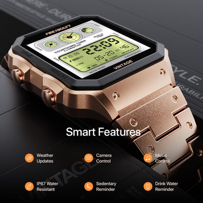 Fire-Boltt Maverick Smartwatch 51.308mm (2.02 inch) IPS Display, Luxury Stainless Steel Look, 320x385 Pixel Resolution, Bluetooth Calling, Voice Assistant (Black Silver)