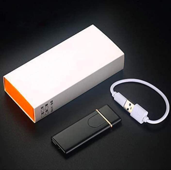 Rechargeable Windproof Slim Coil Lighter with Smart Fingerprint Sensor Double Side Ignition Lighter Cigarette