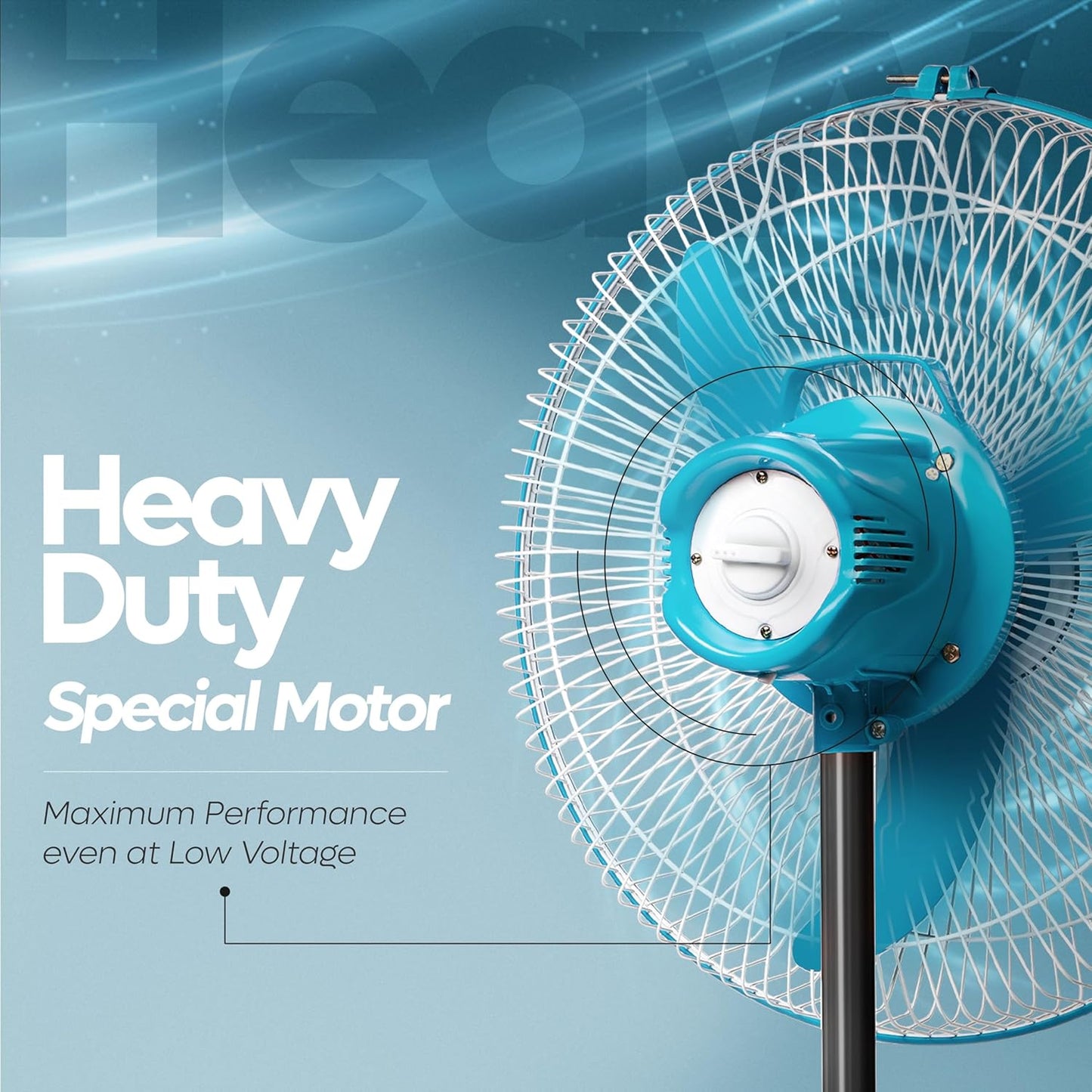 SUMMERCOOL Yogi Pedestal Fan 400mm | High Speed 3 Blade Standing Fan | Heavy Duty Motor | Farrata Energy Saving Fan | Adjustable Height | for Home/Office/Factory | 1 Year Warranty (White & Blue)