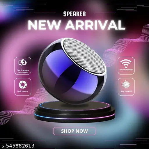Bluetooth Speaker 4D Mini Electroplating Round Steel SpeakeR AND NAIL CUTTER 2 PCS COMBO