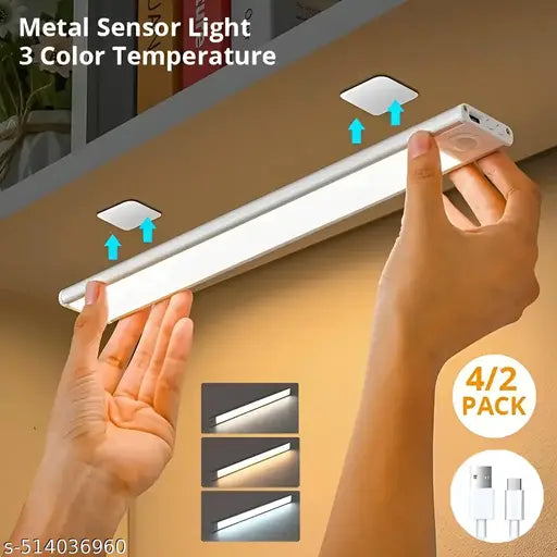 LED Cabinet Lights, Motion Sensor Under Closet Light, Rechargeable Battery with Stepless Dimming, Magnetic Install for Cupboard, Kitchen, Wardrobe, Counter, Stairs, Kitchen - 20cm(Pack of 1)