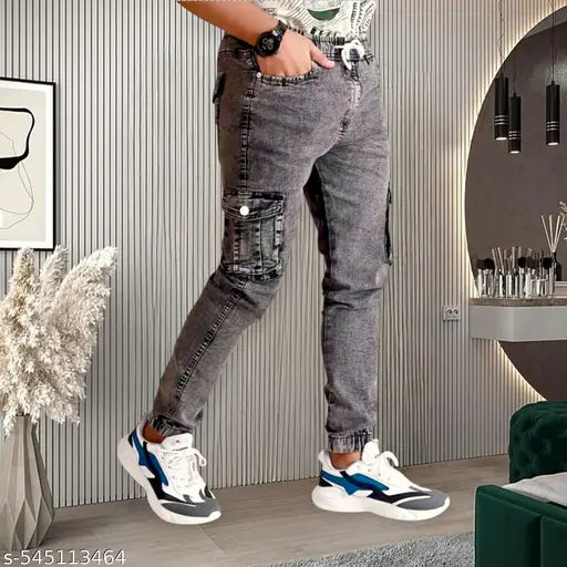 Best Trendy cargo jeans Grey