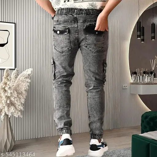 Best Trendy cargo jeans Grey