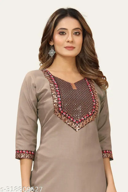 stylelist kurti with embroidered work