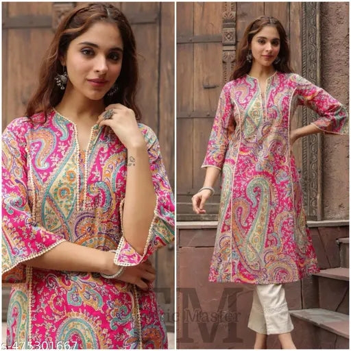 PINK LACE DESIGNER KURTA