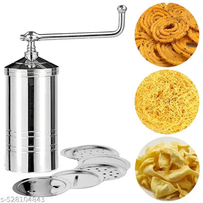 Premium Quality Stainless Steel Sev Sancha Machine/Muruku Maker with 6 Jali,(9 No.) Kitchen press/sev maker/Murukku machine