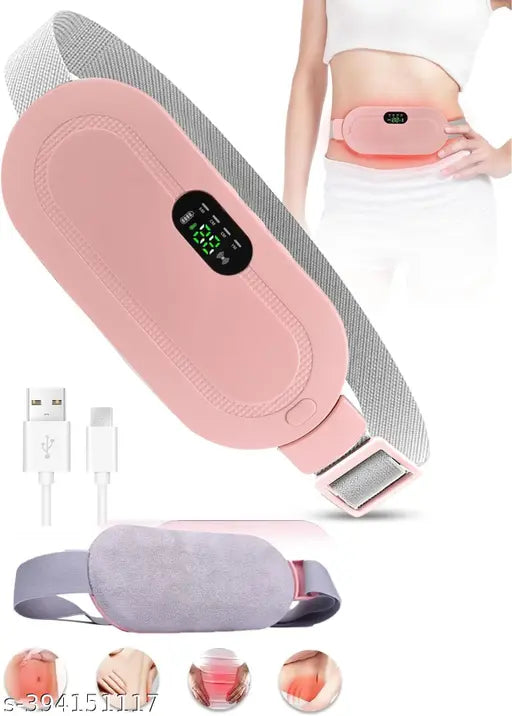 Period Cramp Relief Massager & Heating Pad for Period Cramps Portable Cordless Periods Cramps Relief Machine 3-Temp. & 3-Massage Mode Fast Heating Menstrual Period Pain Relief Device for Women.