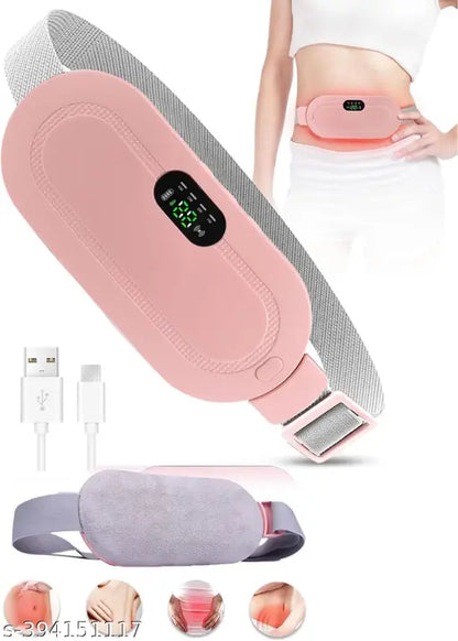 Period Cramp Relief Massager & Heating Pad for Period Cramps Portable Cordless Periods Cramps Relief Machine 3-Temp. & 3-Massage Mode Fast Heating Menstrual Period Pain Relief Device for Women.