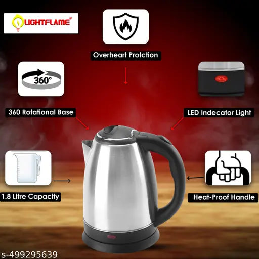 Fancy Hot plus Stainless Steel Electric Kettle Jug, 1.8L