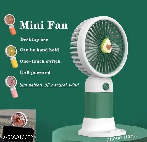 PACK OF 2 Portable USB Rechargeable Mini Handheld Fan with Lightweight Design, Low Noise, and Easy Portability for Indoor and Outdoor Use (Pack Of 2)