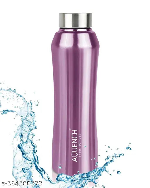 Aquench Best Selling Rush Metallic Stainless Steel Water Bottle 1 Litre (1000 ml) | Fridge Water Bottle 1 Litre | Refrigerator Bottle Thunder with Sipper Cap Use for Home/Office/Gym/School/Travelling| Water Bottle For Office