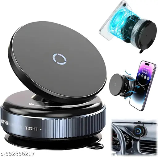 360° Vaccum Magnetic Phones Holder, Magnetic Car Phone Mount, Hands-Free Suction Cup Phones Holder for Car/Gym/Mirror/Shower, Car Mount Compatible with All Mobile (Non-Extended)