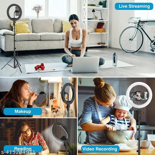 26cm Ring Light Studio Mobile Selfie Light with Stand 7 Feet Tripod