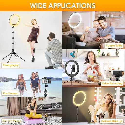 26cm Ring Light Studio Mobile Selfie Light with Stand 7 Feet Tripod